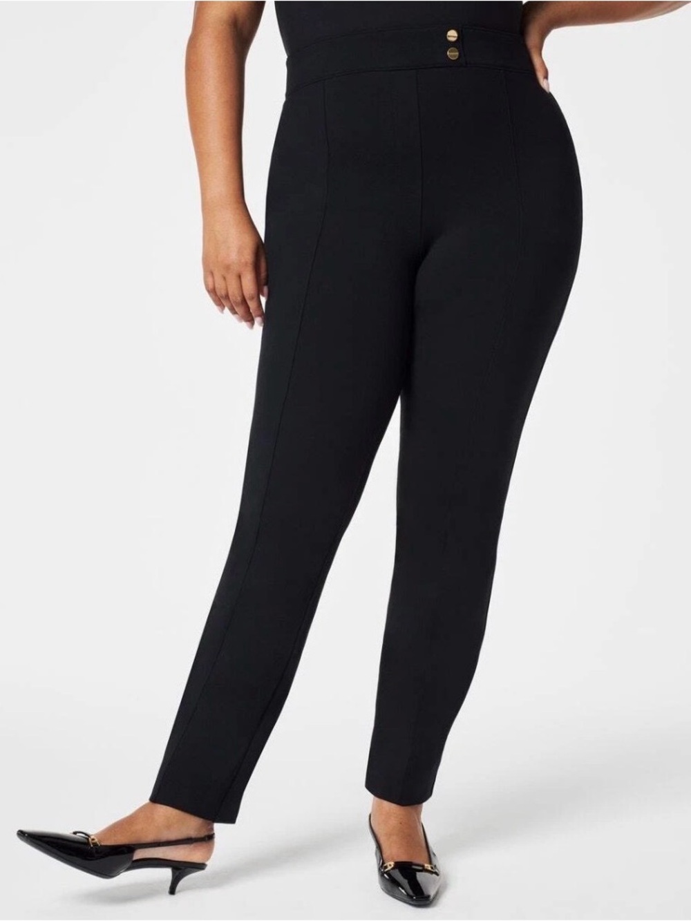 SPANX The Perfect Pant Ponte Tapered Ankle Black Petite medium